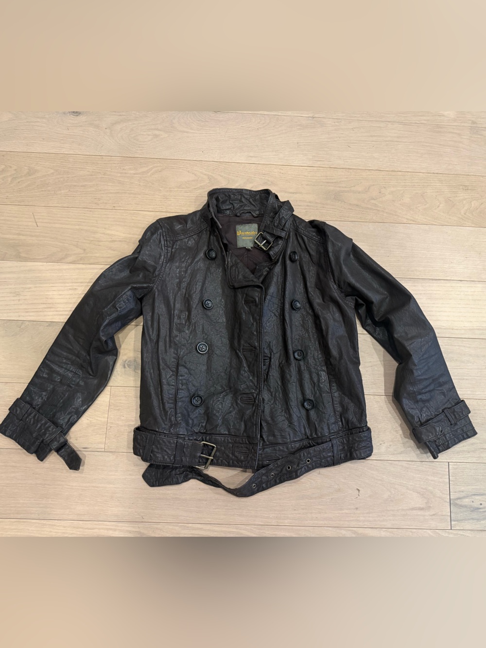 VINTAGE 2012 Madewell Dark Brown Double-Breasted Leather Jacket